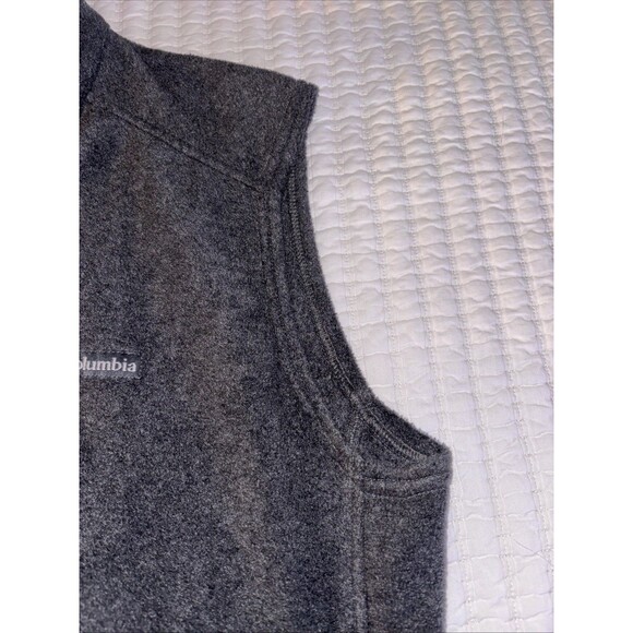 Columbia Vest Mens XL Gray Fleece Jacket Sweater Full Zip Pockets Logo - Picture 3 of 5